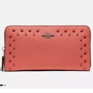 Coach Accordion Zip Wallet With Studs